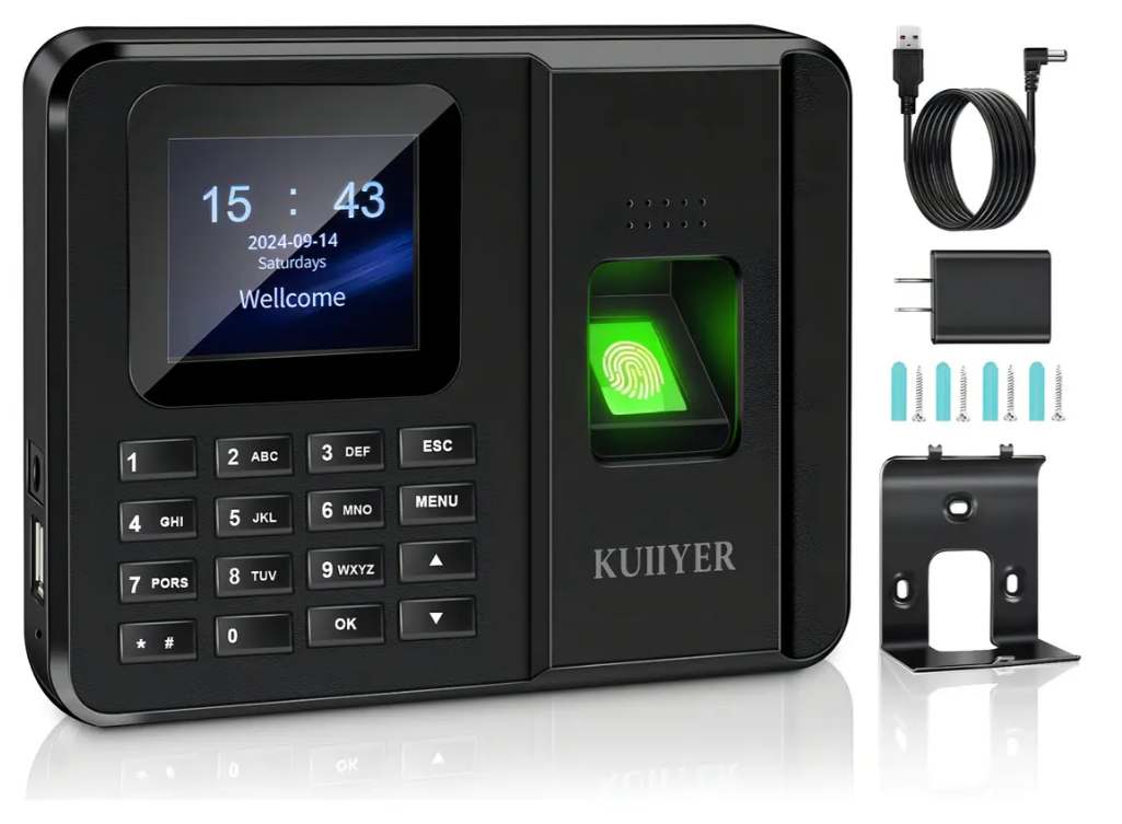 Reloj Checador Biométrico con Huella Dactilar y Pantalla TFT para Control de Asistencia
